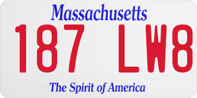 MA license plate 187LW8