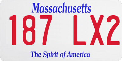 MA license plate 187LX2