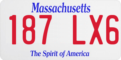 MA license plate 187LX6
