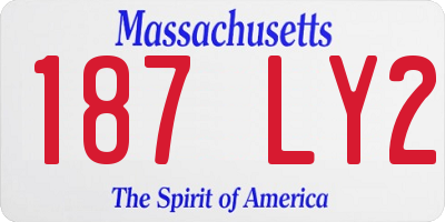 MA license plate 187LY2