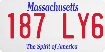 MA license plate 187LY6
