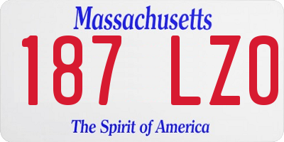 MA license plate 187LZ0