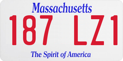 MA license plate 187LZ1