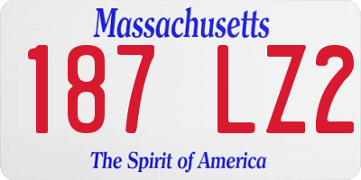 MA license plate 187LZ2