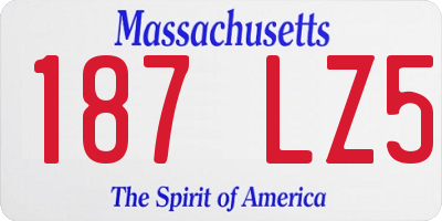 MA license plate 187LZ5