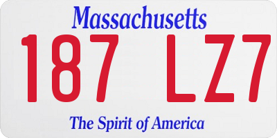 MA license plate 187LZ7