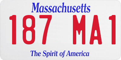 MA license plate 187MA1