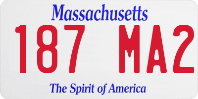 MA license plate 187MA2