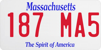MA license plate 187MA5