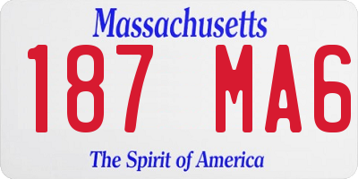 MA license plate 187MA6