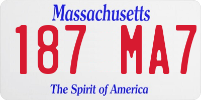 MA license plate 187MA7