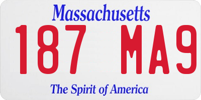 MA license plate 187MA9
