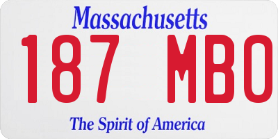 MA license plate 187MB0