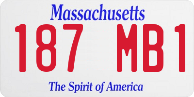 MA license plate 187MB1