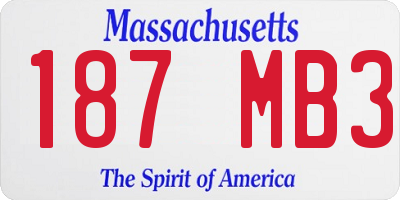 MA license plate 187MB3