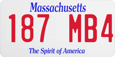MA license plate 187MB4