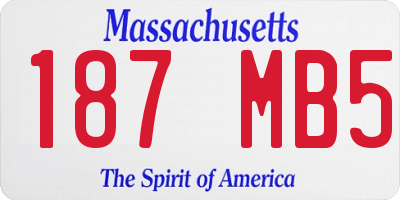 MA license plate 187MB5