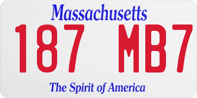 MA license plate 187MB7