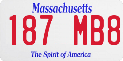 MA license plate 187MB8