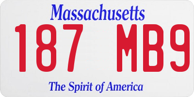 MA license plate 187MB9