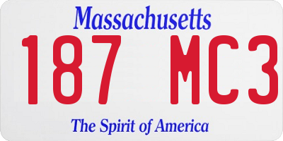 MA license plate 187MC3