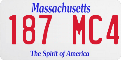 MA license plate 187MC4