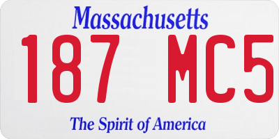 MA license plate 187MC5