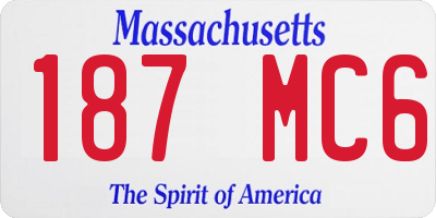 MA license plate 187MC6