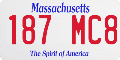 MA license plate 187MC8