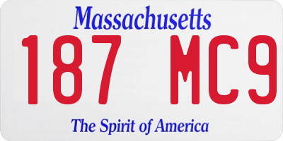 MA license plate 187MC9