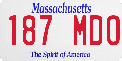 MA license plate 187MD0