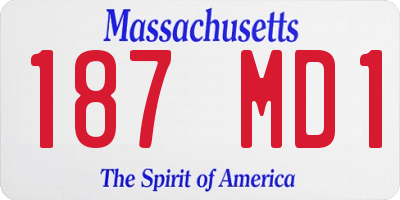 MA license plate 187MD1