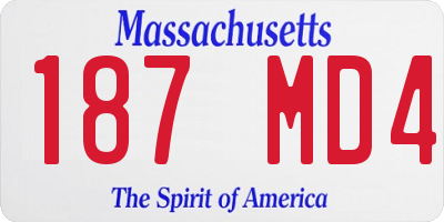 MA license plate 187MD4
