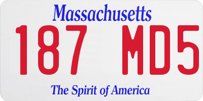 MA license plate 187MD5