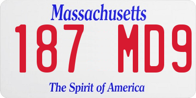 MA license plate 187MD9