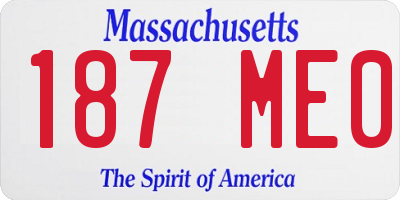 MA license plate 187ME0