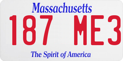 MA license plate 187ME3