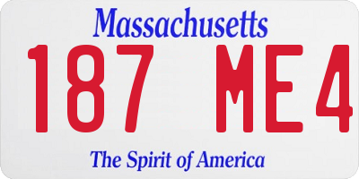 MA license plate 187ME4