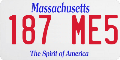 MA license plate 187ME5