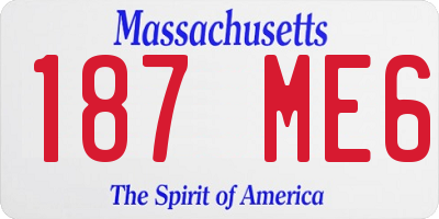 MA license plate 187ME6