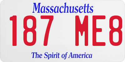 MA license plate 187ME8