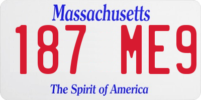 MA license plate 187ME9