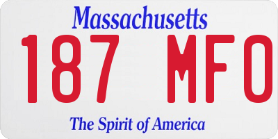 MA license plate 187MF0