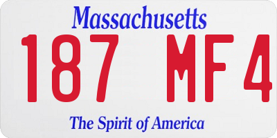 MA license plate 187MF4