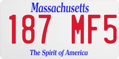 MA license plate 187MF5