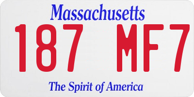 MA license plate 187MF7