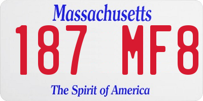 MA license plate 187MF8
