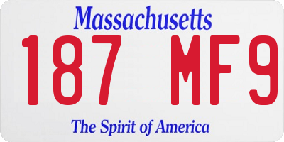 MA license plate 187MF9