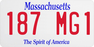 MA license plate 187MG1