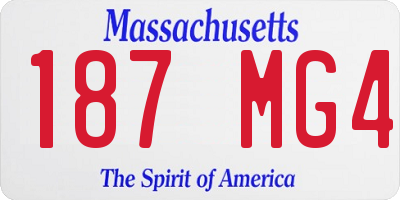 MA license plate 187MG4